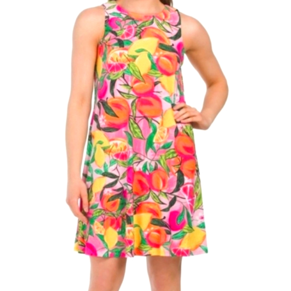 Pappagallo fruit print sun dress Sleeveless